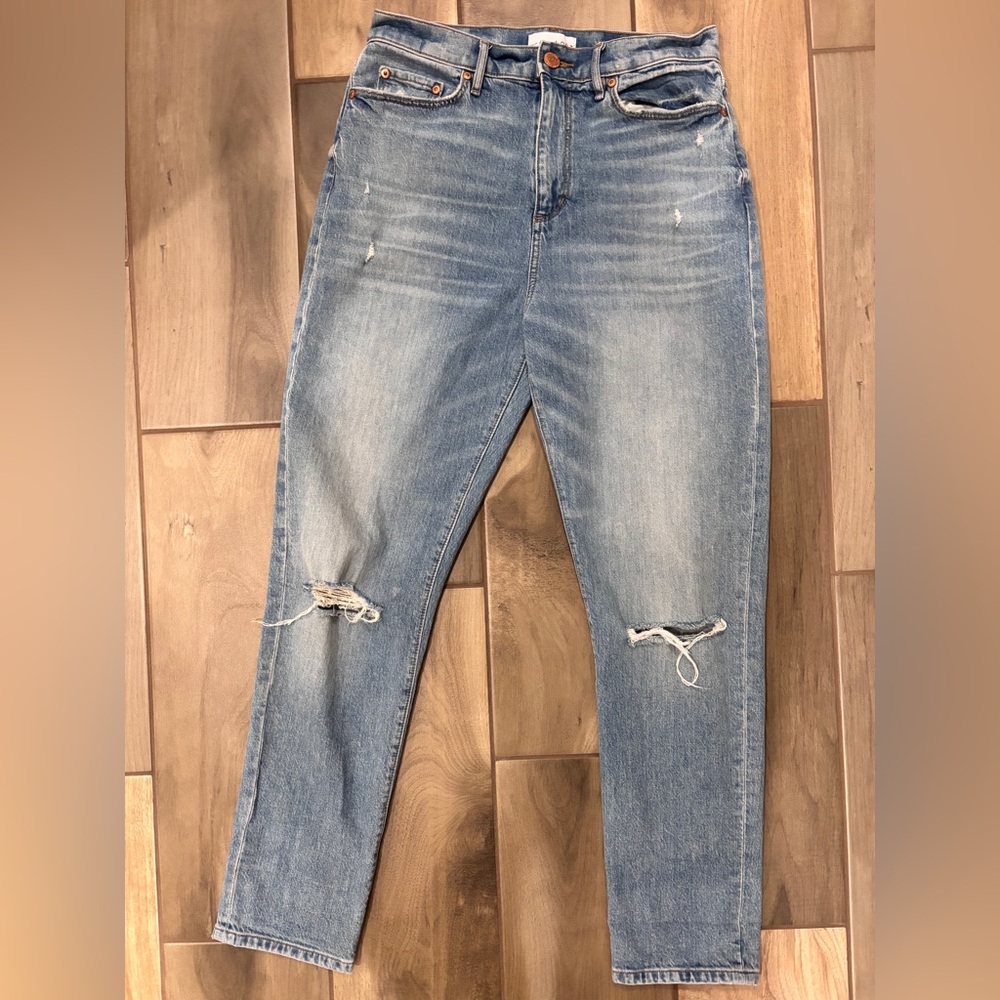 “LOFT” “Mde & Loved” High Rise Boyfriend Blue Denim Jeans size 2/26 like New!